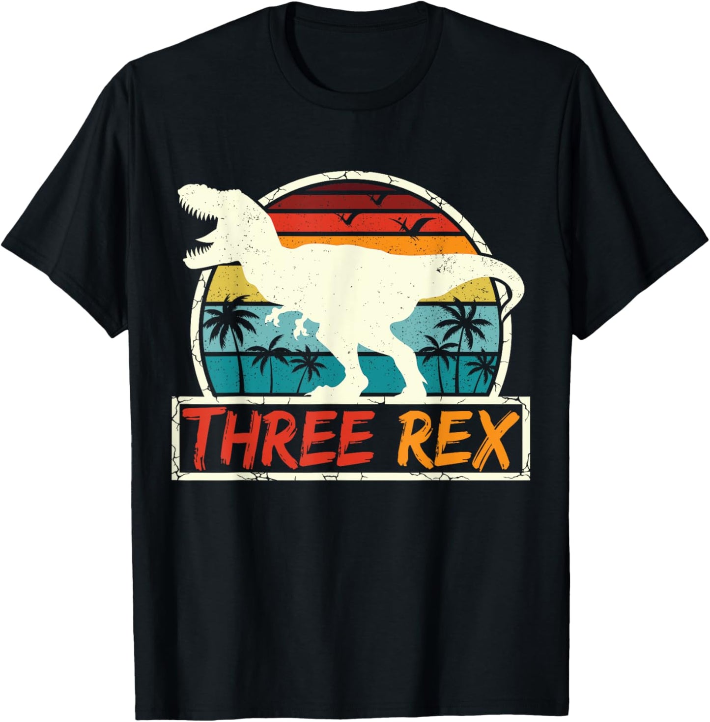 Three Rex Kids 3rd Birthday Dinosaur T-Rex Boys 3 Year Old T-Shirt