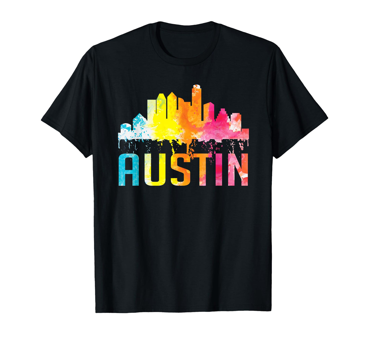 Austin Texas Watercolor Skyline Home State Souvenir Gift T-Shirt