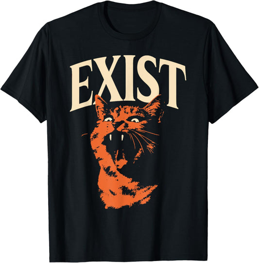 Vintage Exist Cat Funny Cat Men Women T-Shirt