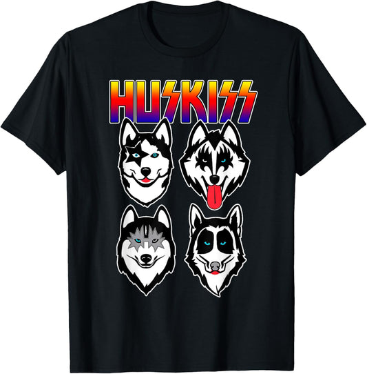Huskiss Funny Dogs Puppy Rock Rockin Gift For Husky Lover T-Shirt