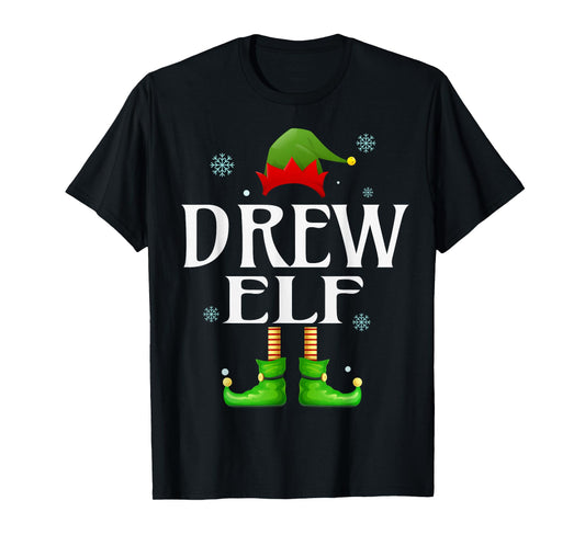 Drew Elf Xmas Funny Men's Family Matching Christmas Drew T-Shirt