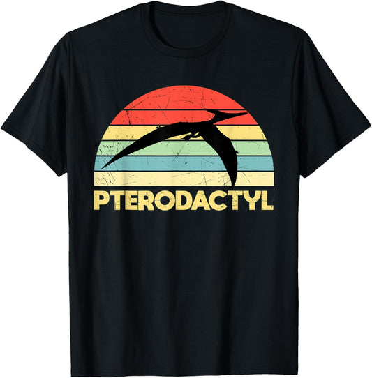Vintage Retro Pterodactyl Sunset Family Dino Love Dinosaur T-Shirt