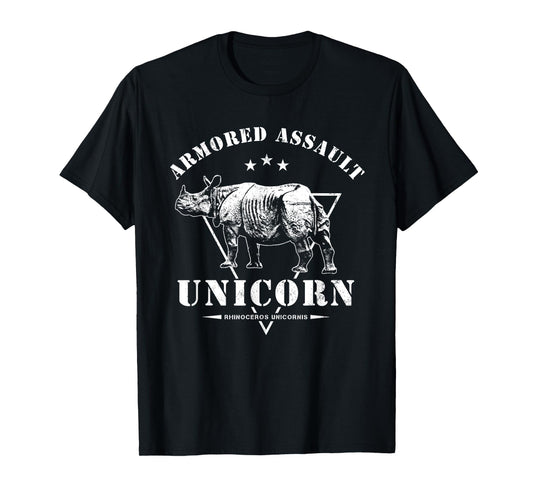 Armored Assault Unicorn Funny Rhino T-Shirt