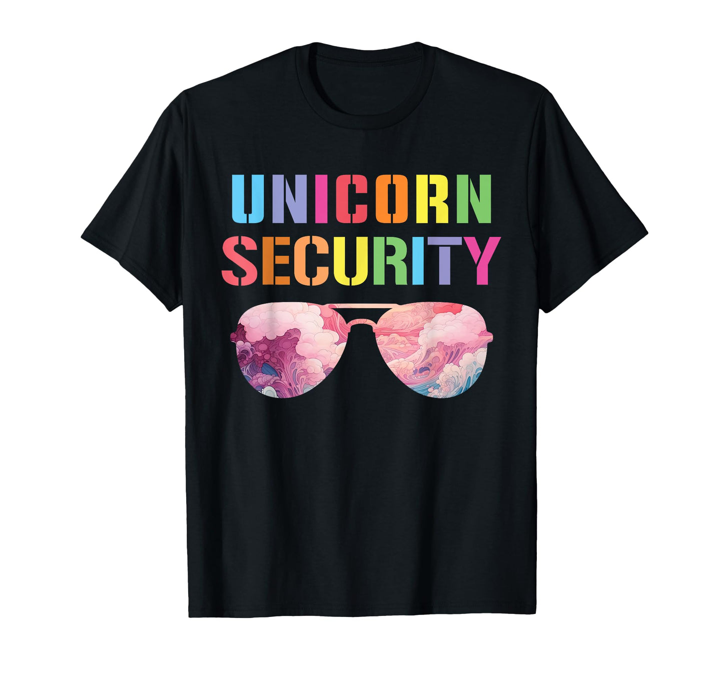 Halloween Dad Mom Daughter Adult Costume, Unicorn Security T-Shirt