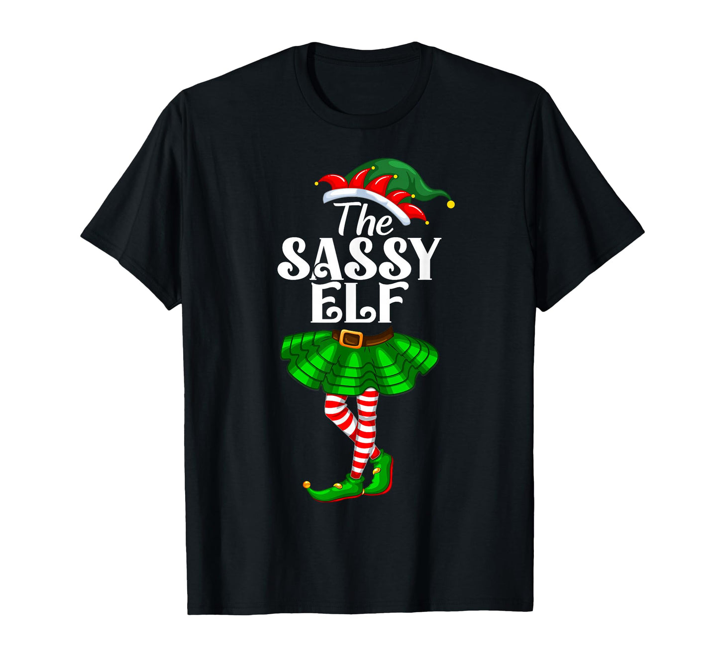 The Sassy Elf Xmas Funny Christmas Matching Family Pajama T-Shirt