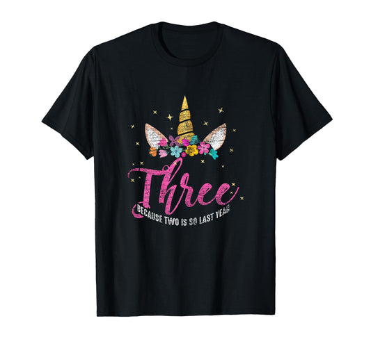 3 Years Old Birthday Girl Gifts Unicorn 3rd Birthday T-Shirt