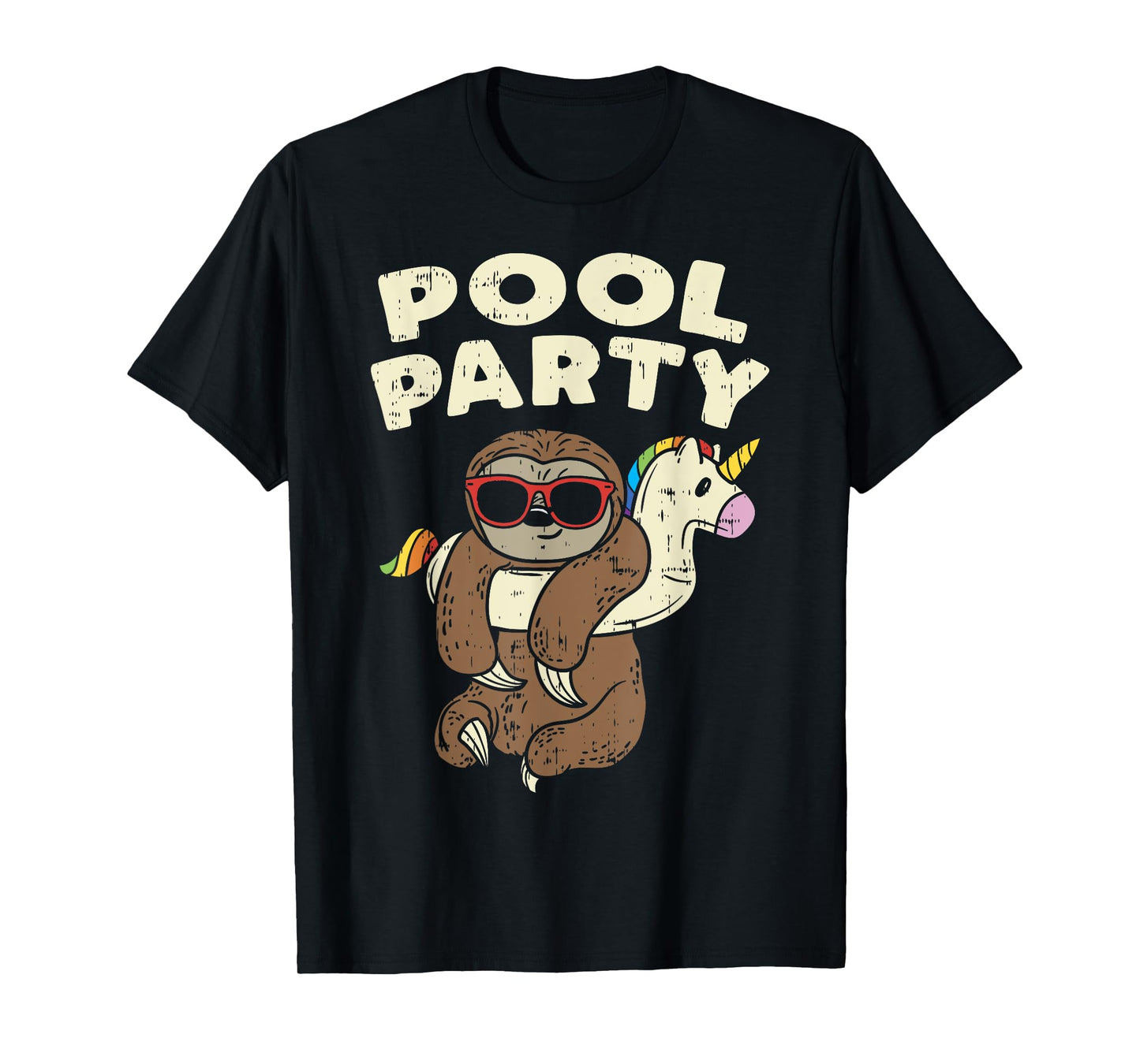 Pool Party Sloth Funny Animal Lover Birthday Party Kids Gift T-Shirt