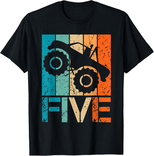 5th Monster Truck Birthday 5 Year Old 5yr Boys Birthday T-Shirt