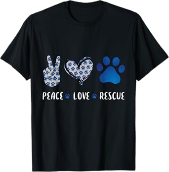 Peace Love dog cat rescue pets gifts for men women vet tech T-Shirt