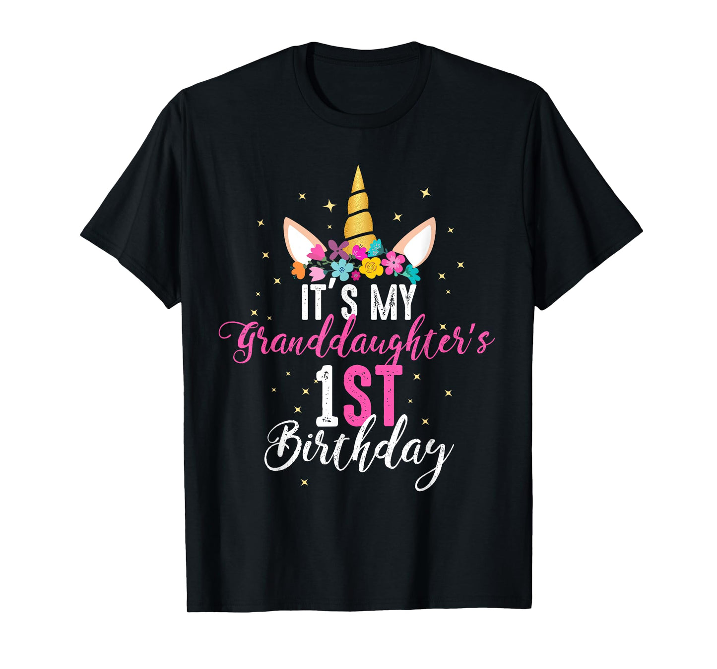 Its My Granddaughters 1st Birthay Girl Unicorn Birthday T-Shirt