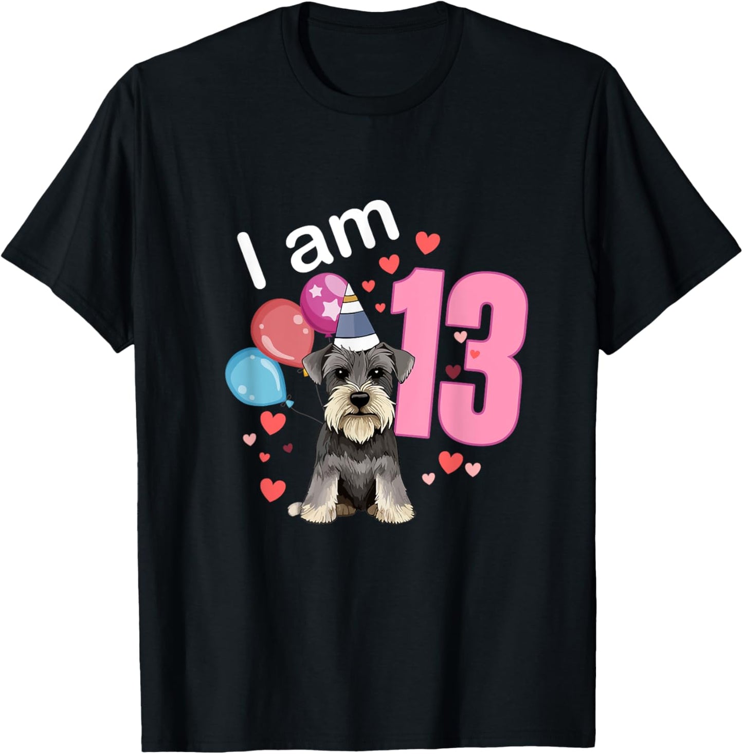 13th Birthday Schnauzer Owner Birthday 13 Years Old Puppy T-Shirt