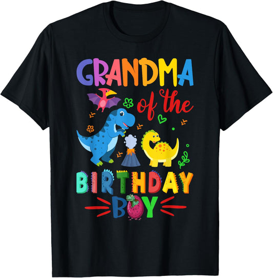 Dinosaurs Theme Birthday Grandma Of The Birthday Boy T-Shirt