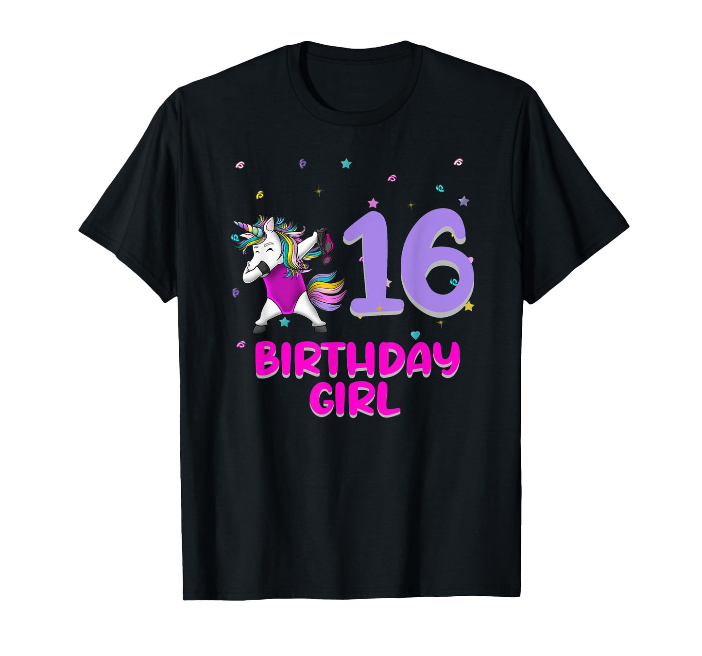Unicorn Swimsuit 16th Birthday Girl Love Funny 16 Years Old T-Shirt