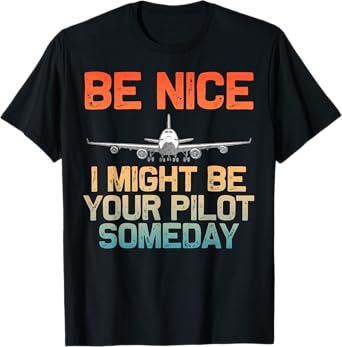 Funny Pilot Art For Men Women Kids Aviation Airplane Pilot T-Shirt