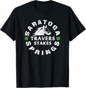 Travers Stakes Saratoga Springs Horse Race Fan Vintage Gift T-Shirt