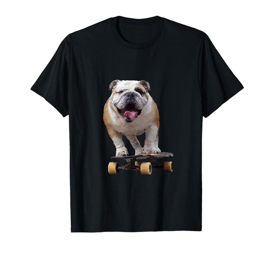 Funny Skateboarding Bulldog T-Shirt