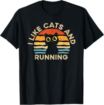 I Like Cats And Running T-Shirt