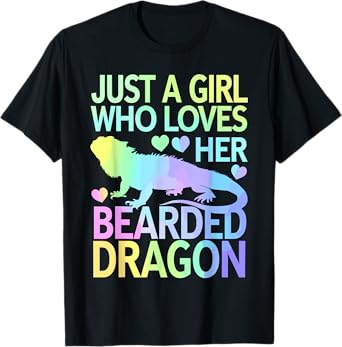 Cool Bearded Dragon Art For Women Girls Bearded Dragon Lover T-Shirt