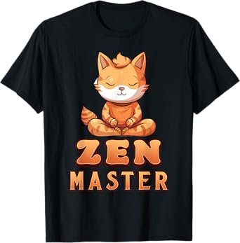 Orange Cat Yoga Zen Master Orange Tabby Cat Yoga Lover T-Shirt