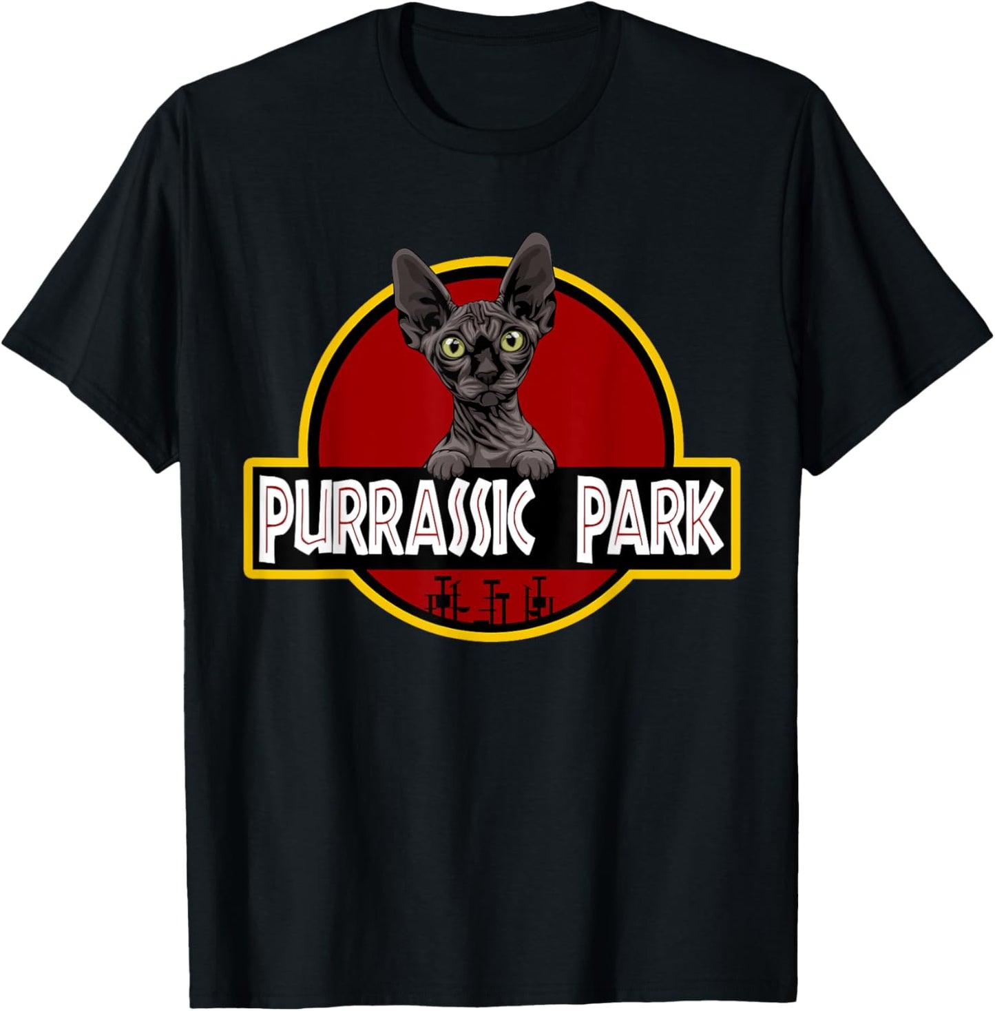 Black Sphynx Cat Cute Funny Cat Lover Parody T-Shirt