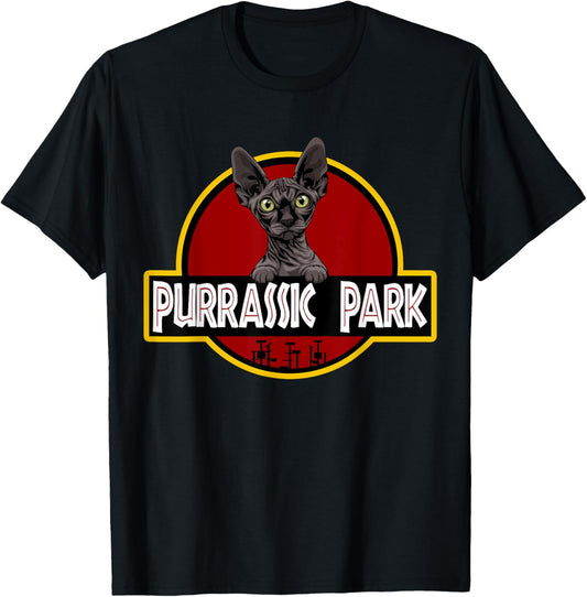 Black Sphynx Cat Cute Funny Cat Lover Parody T-Shirt