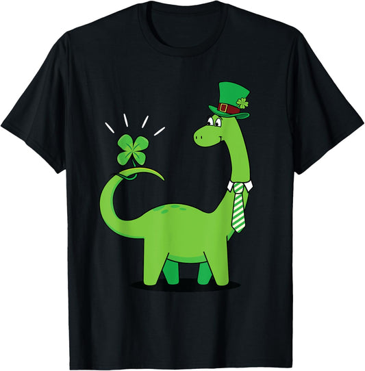 Kid's Dinosaur St Patricks Day Shamrock Shirt Toddler Boys T-Shirt