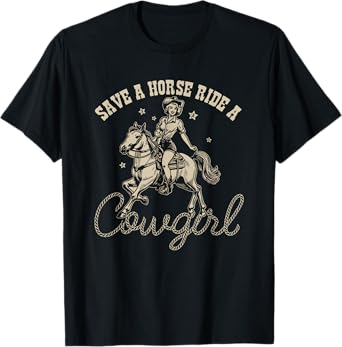 Save A Horse Ride A Cowgirl Lesbian Subtle LGBT Pride Month T-Shirt