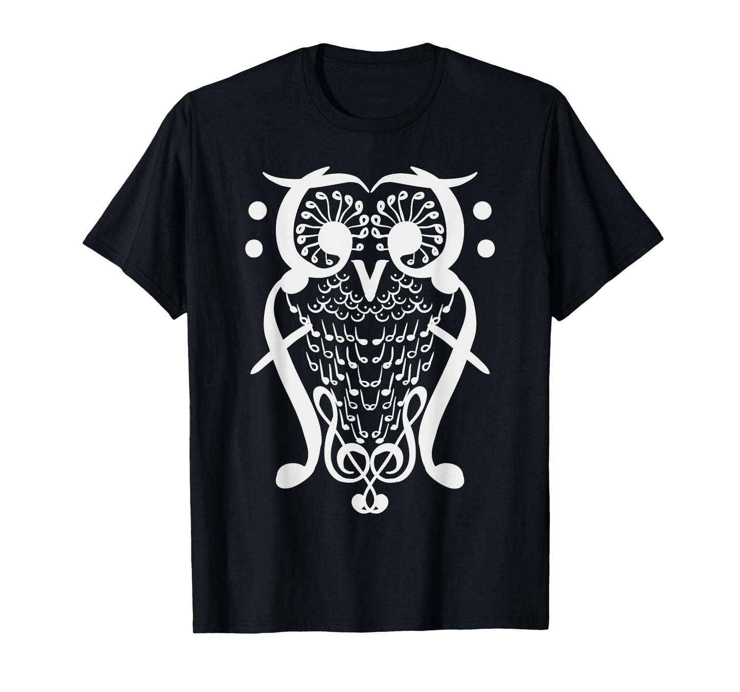 Music Note Owl Shirt Musicians Teacher Birthday Gift Bird T-Shirt