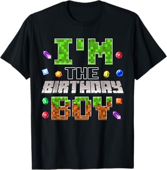 I'm The Birthday Boy Game Pixel Number Birthday Party T-Shirt