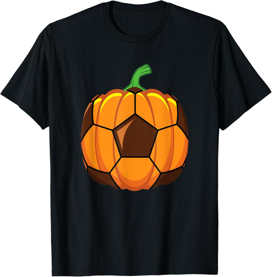 Halloween Soccer Ball Pumpkin Boys Kids Thanksgiving T-Shirt