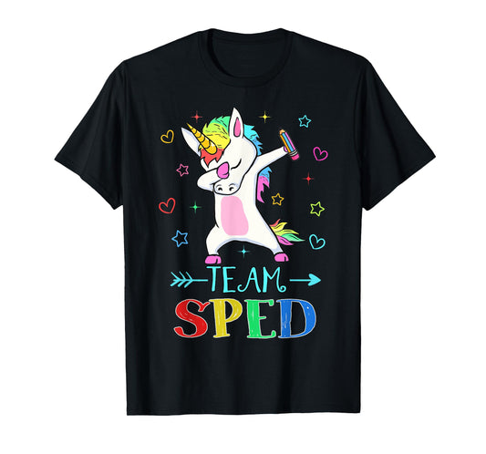 Team Sped Dabbing Unicorn Funny Back To School Gift T-Shirt