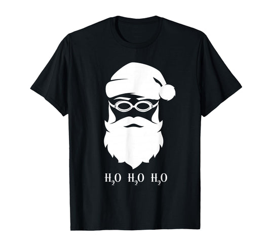 Swimming Christmas Santa Claus H20 Swimmer Xmas T-Shirt
