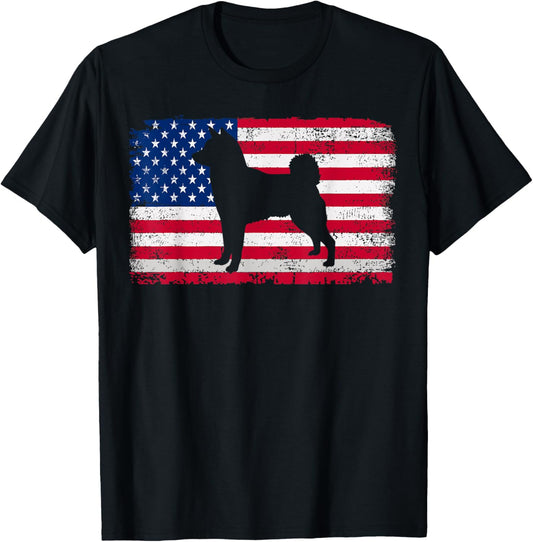 Shiba Inu Dog Lover 4th of July Patriotic American Flag USA T-Shirt
