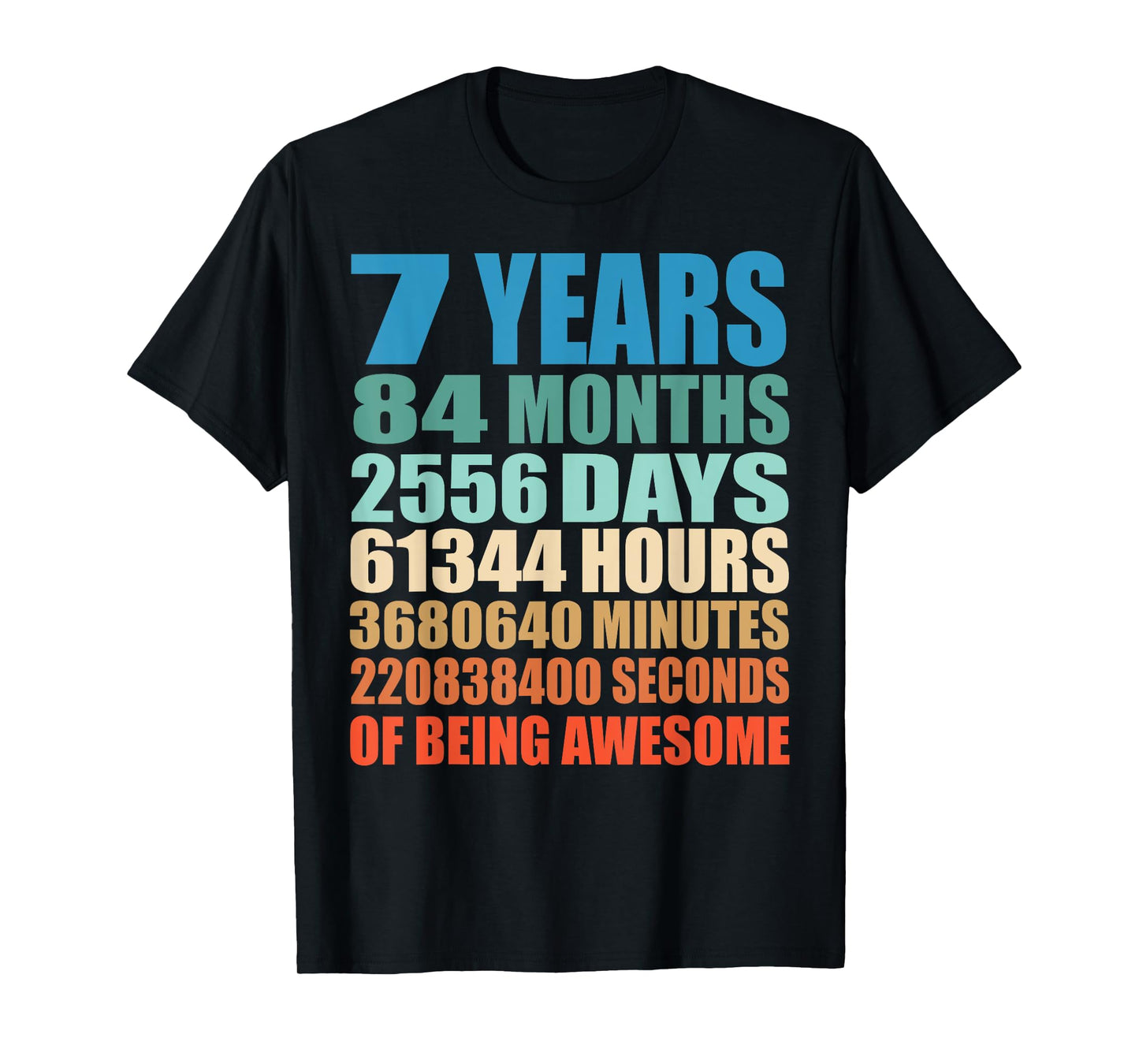 7 Years Old 7th Birthday Vintage Retro T-Shirt 84 Months T-Shirt