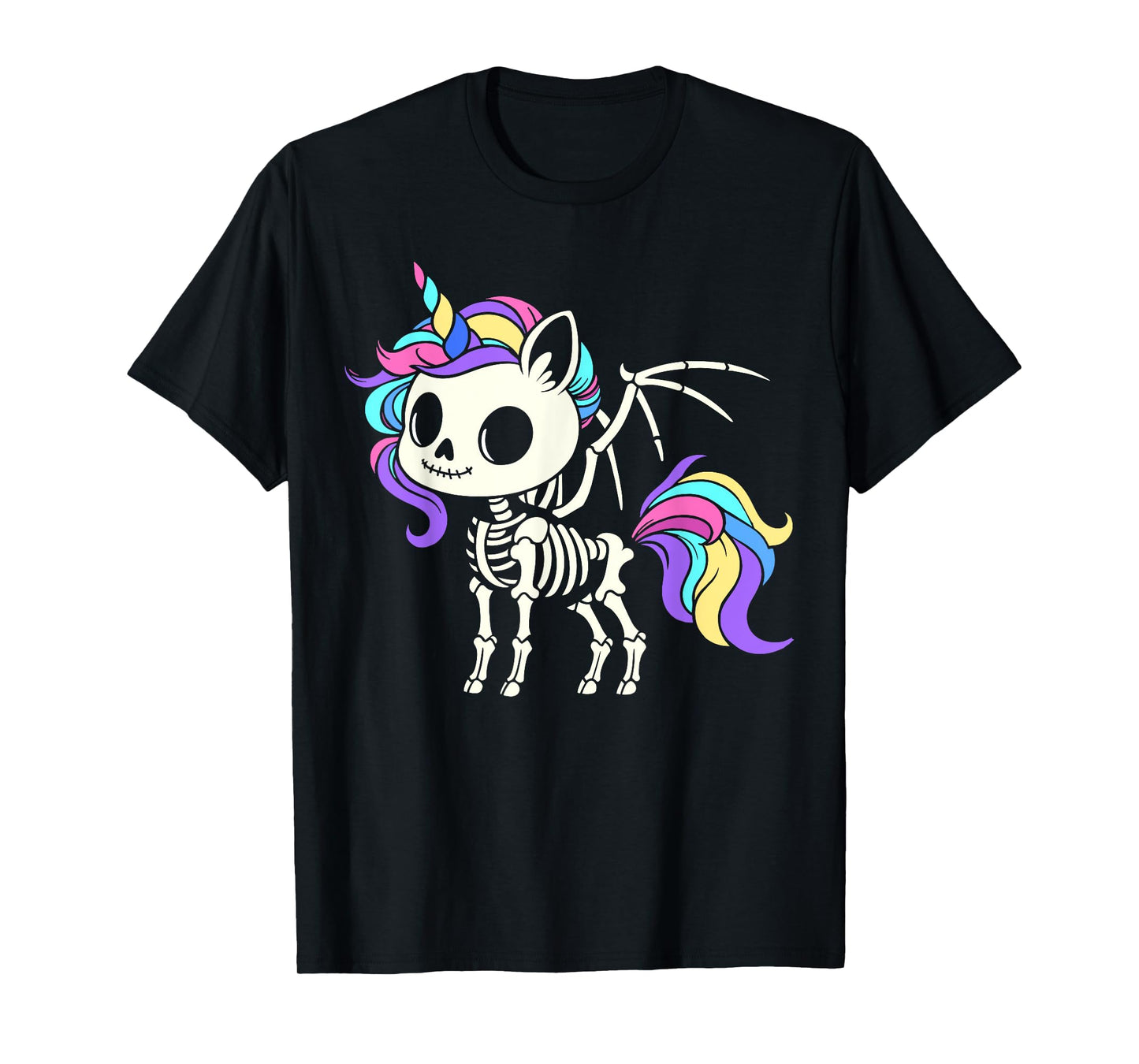 Kawaii skeleton unicorn Halloween, unicorn with wings T-Shirt