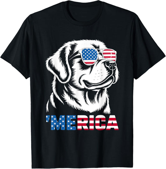 Rottweiler 4th Of July Merica USA Vintage Dog Love T-Shirt