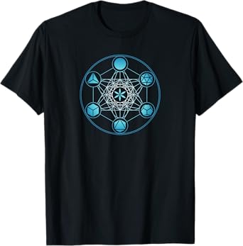 Metatrons Sacred Geometry Cube Platonic Body T-Shirt