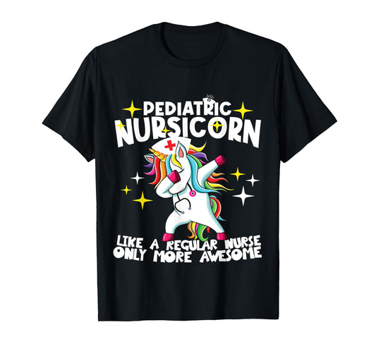 Pediatric Nursicorn Like A Regular Nurse Dabbing Unicorn RN T-Shirt
