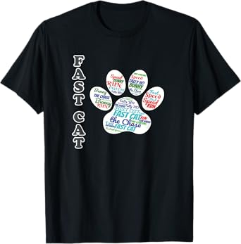 Fast Cat Dog Sport - Fast Cat word cloud T-Shirt