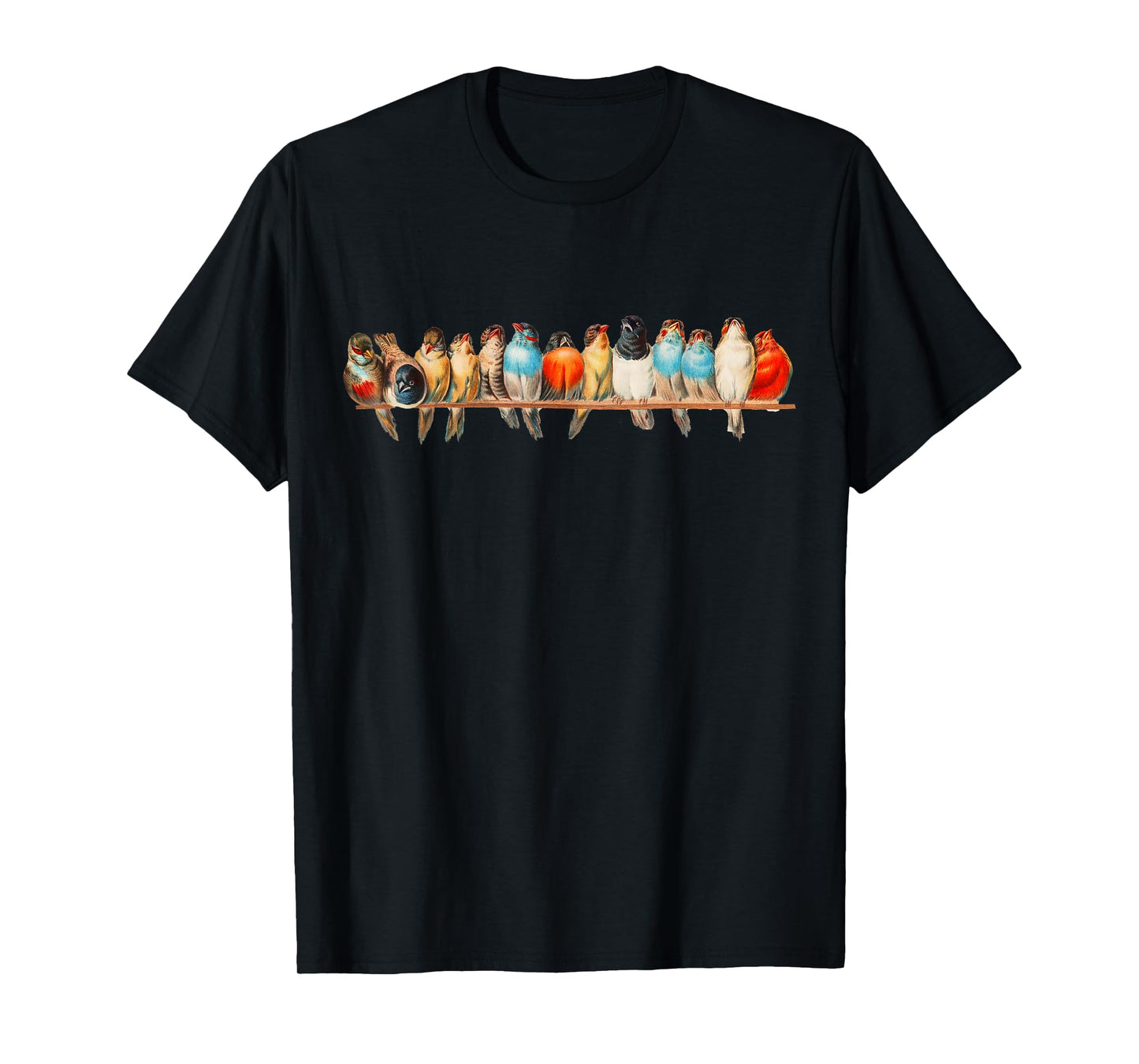 Cute Birds on a Wire Vintage Illustration for Women T-Shirt