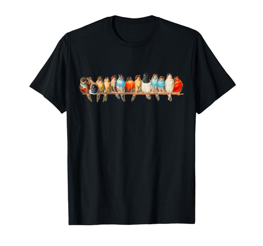 Cute Birds on a Wire Vintage Illustration for Women T-Shirt