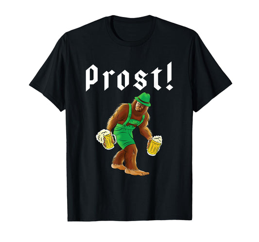 Bigfoot in Lederhosen Costume Oktoberfest Party Beer Drinking T-Shirt