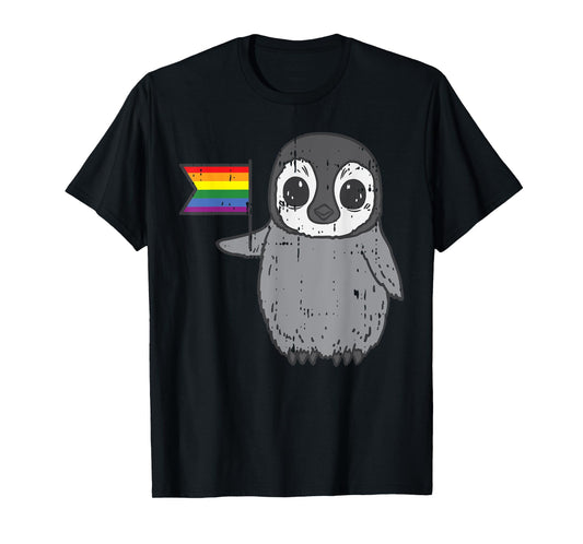 Penguin Rainbow Flag Cute Gay Pride LGBT Animal Lover Gift T-Shirt