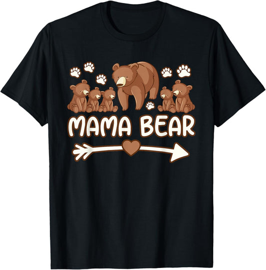 mama bear 5 cubs shirts, mama bear t shirt for womens T-Shirt