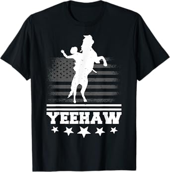 Yeehaw Cowboy Rodeo Horse Bull Riding For Men Women Kids T-Shirt