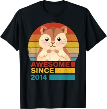 Hamster 2014 Birthday Funny Vintage Hamster Retro Sunset Dad T-Shirt