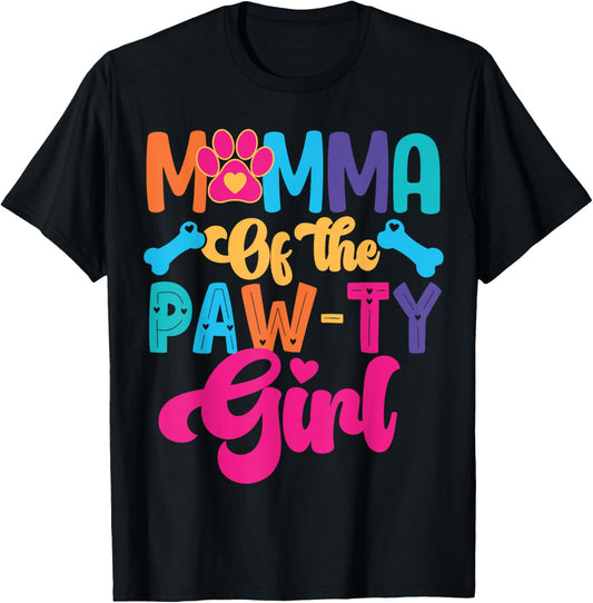 Mamma Of The Birthday Girl Dog Paw Family Matching Party T-Shirt