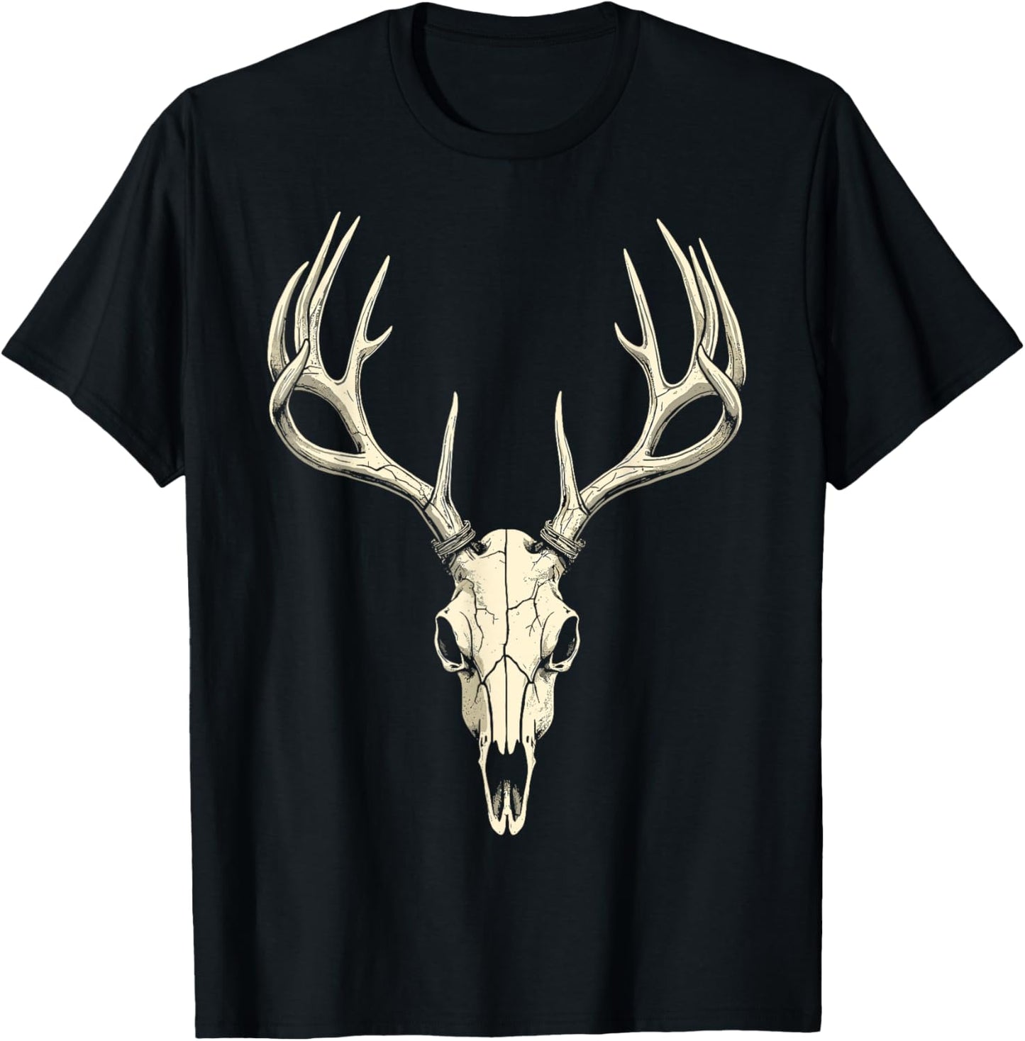 Deer Skull Tee Bow Hunter Dad Hunt Fan Vintage Hunting T-Shirt