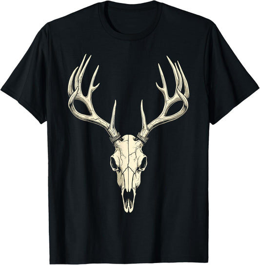 Deer Skull Tee Bow Hunter Dad Hunt Fan Vintage Hunting T-Shirt