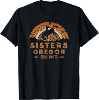 Sisters, Oregon OR retro Style Rodeo Cowboy T-Shirt